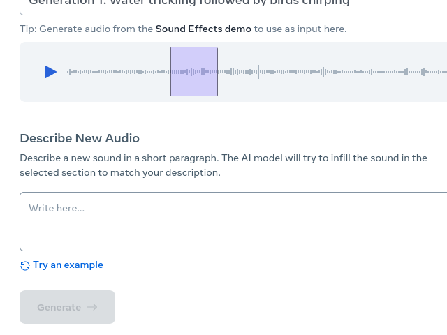 Meta Audiobox screenshot